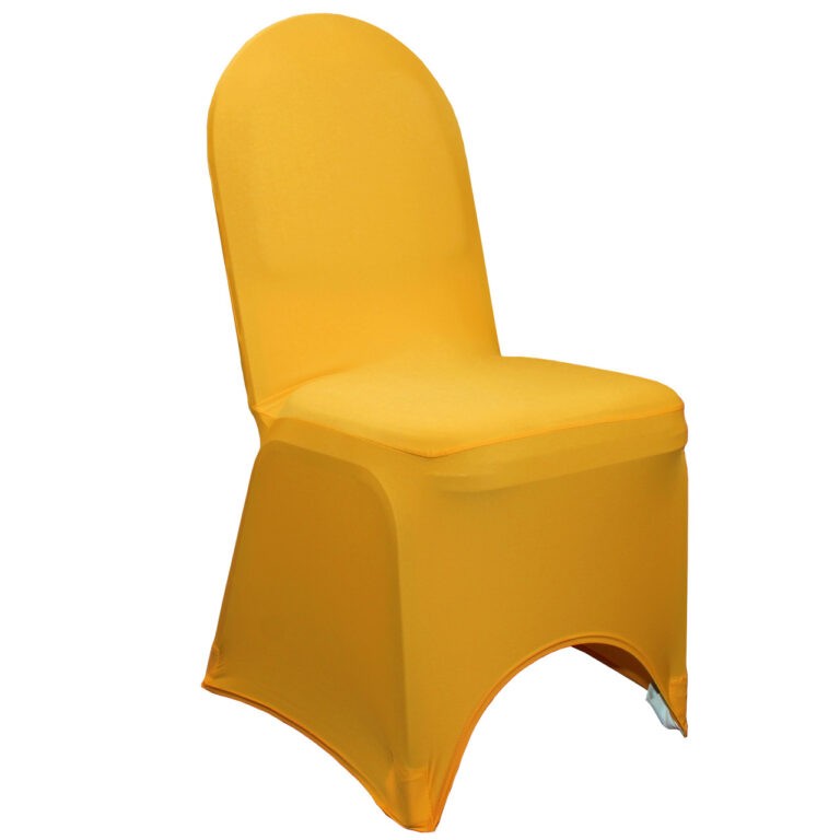 Stretch Spandex Banquet Chair Cover Gold | Rental