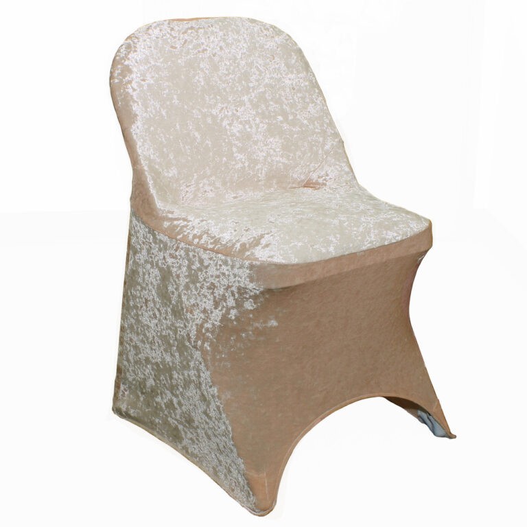 Velvet Spandex Folding Chair Cover Champagne | Rental